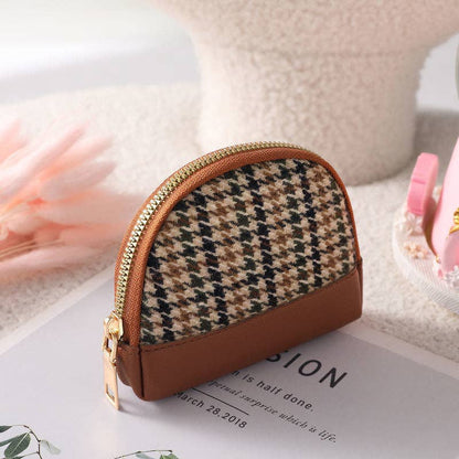 Houndstooth Zipper Purse