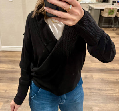 Juliette Ballet Ribbed Wrap Top