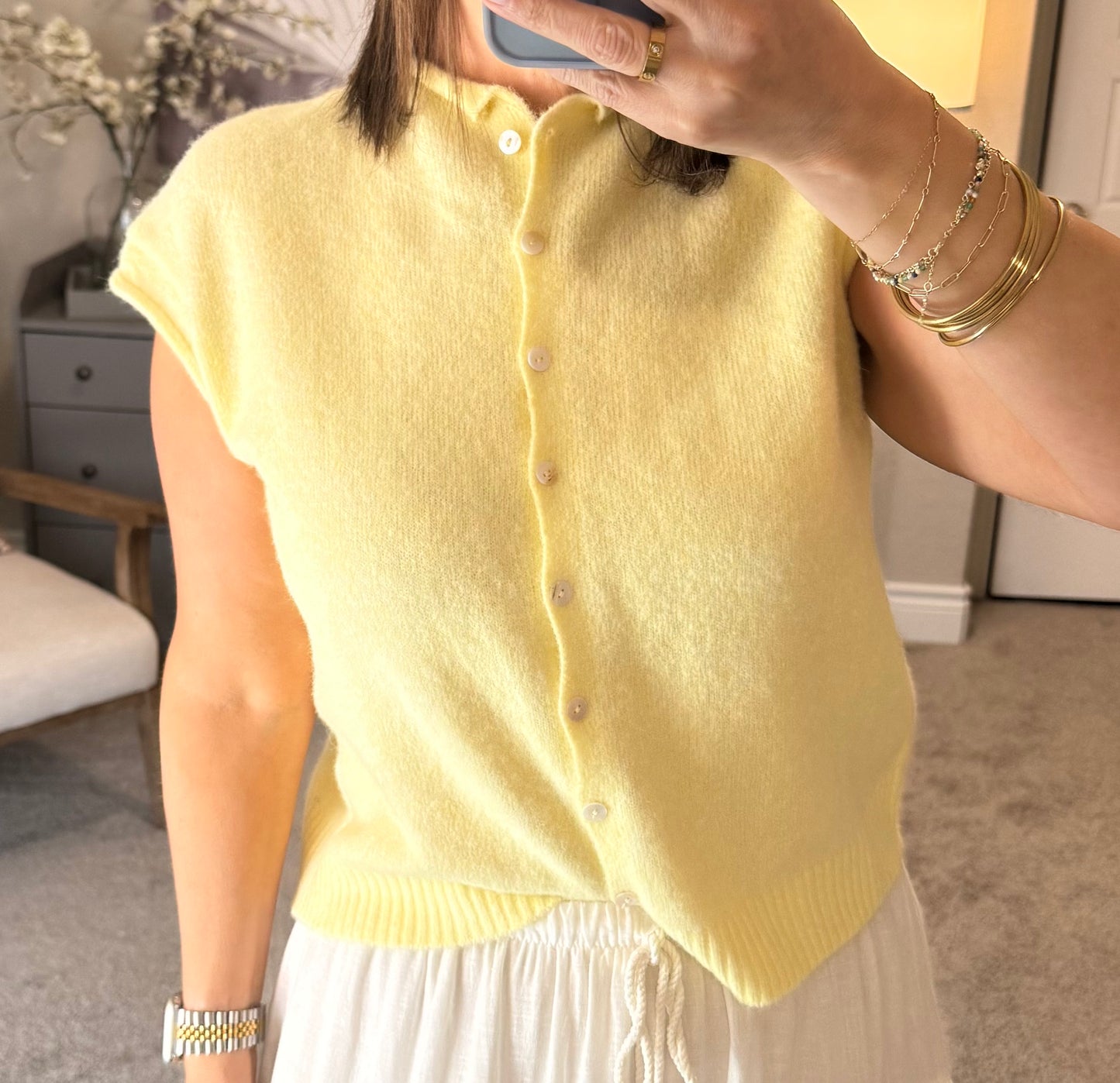 Daydream 2.0 Sweater Vest Cardigan/Butter Yellow