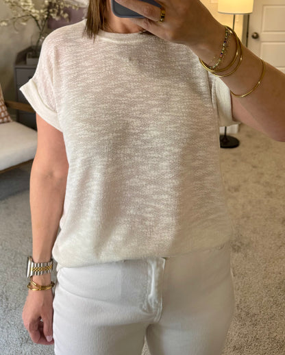 Emery Slub Tee/White