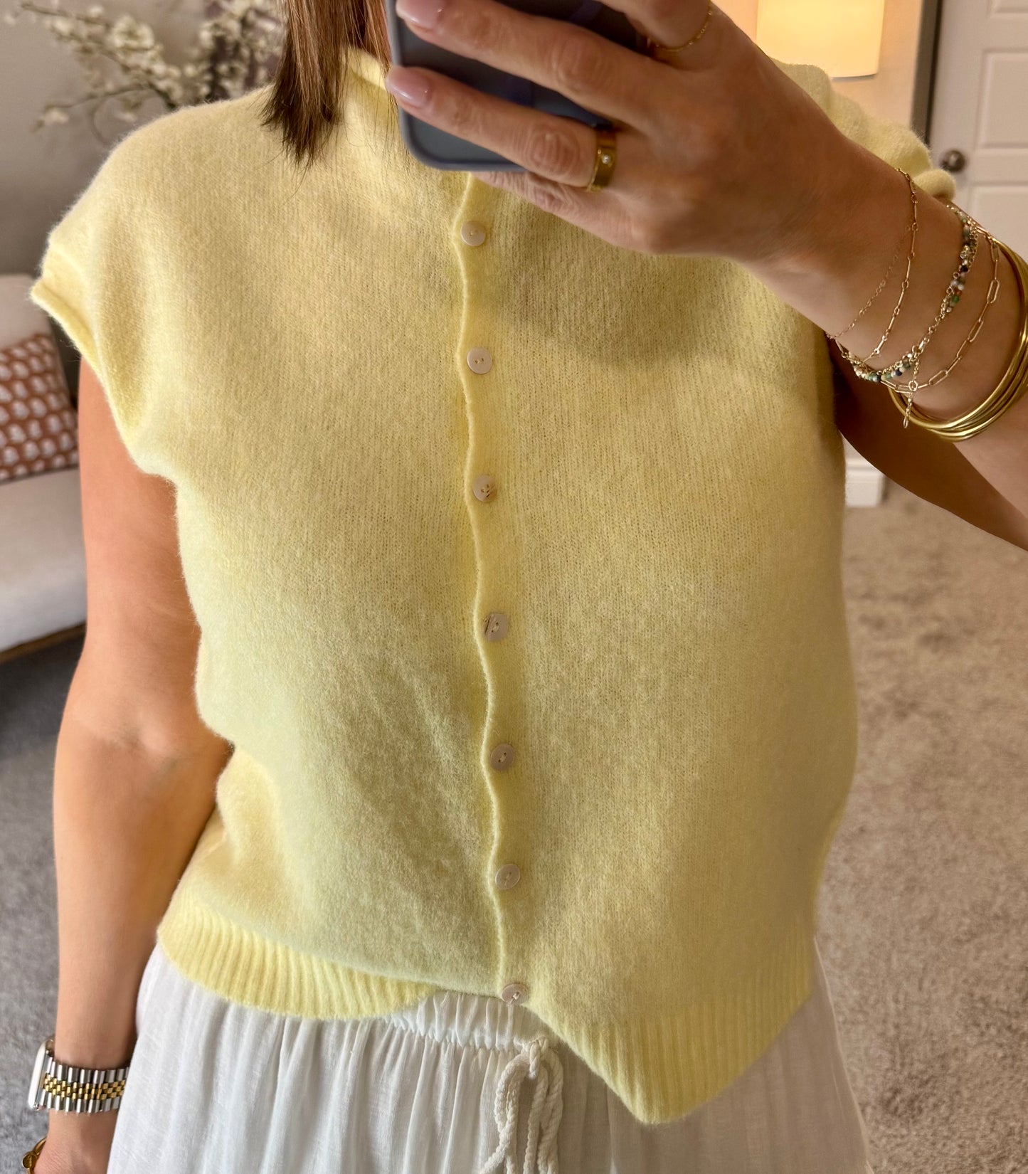 Daydream 2.0 Sweater Vest Cardigan/Butter Yellow