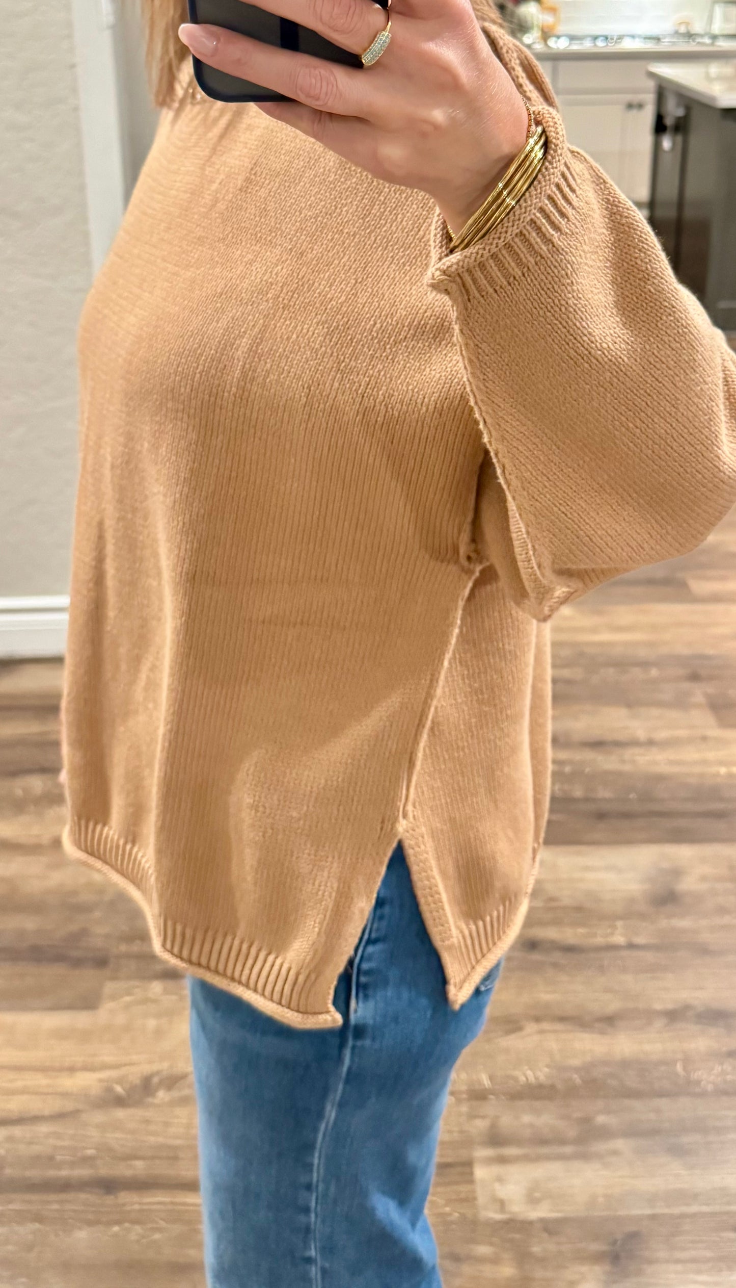 Stone Raw Edge Sweater