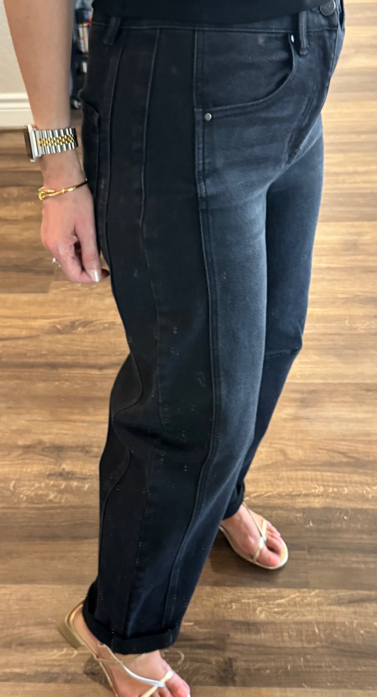 Julia High Rise Boyfriend Cuffed Barrel Jeans