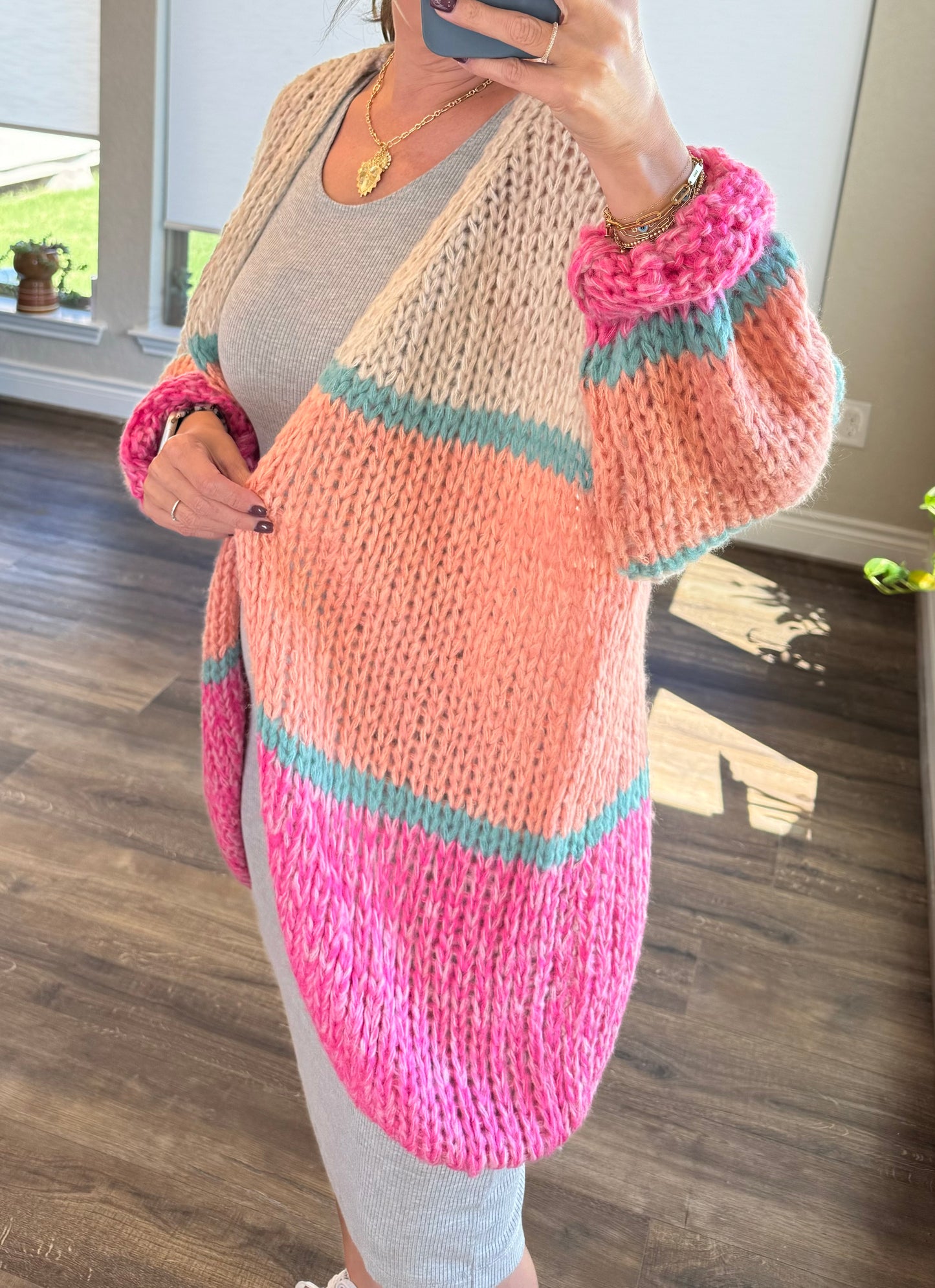 Citrus Striped Cardigan/FINAL SALE