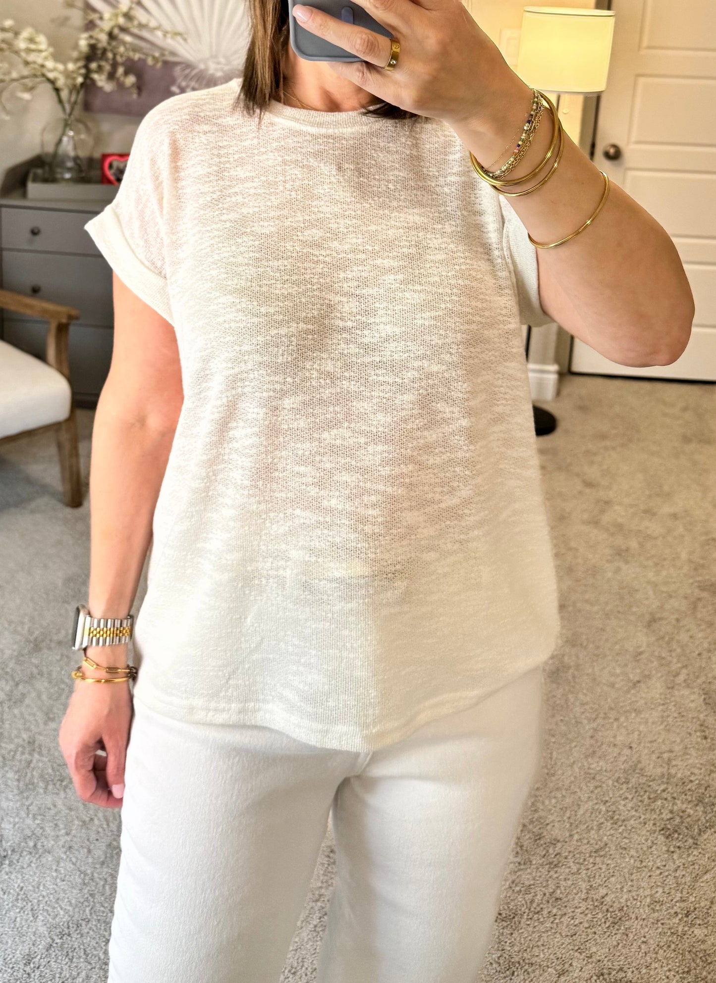 Emery Slub Tee/White