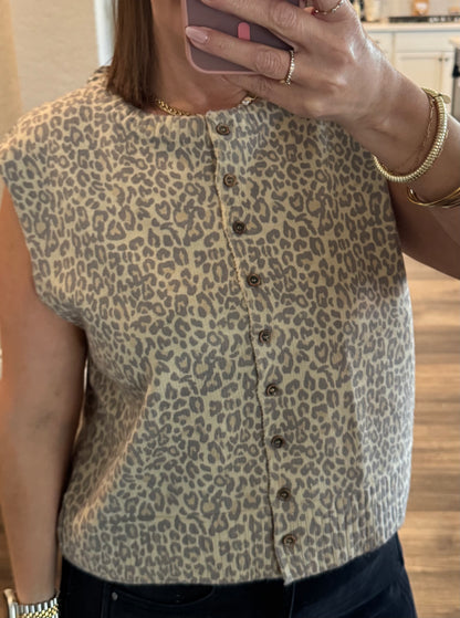 Savanna Leopard Print Vest Top