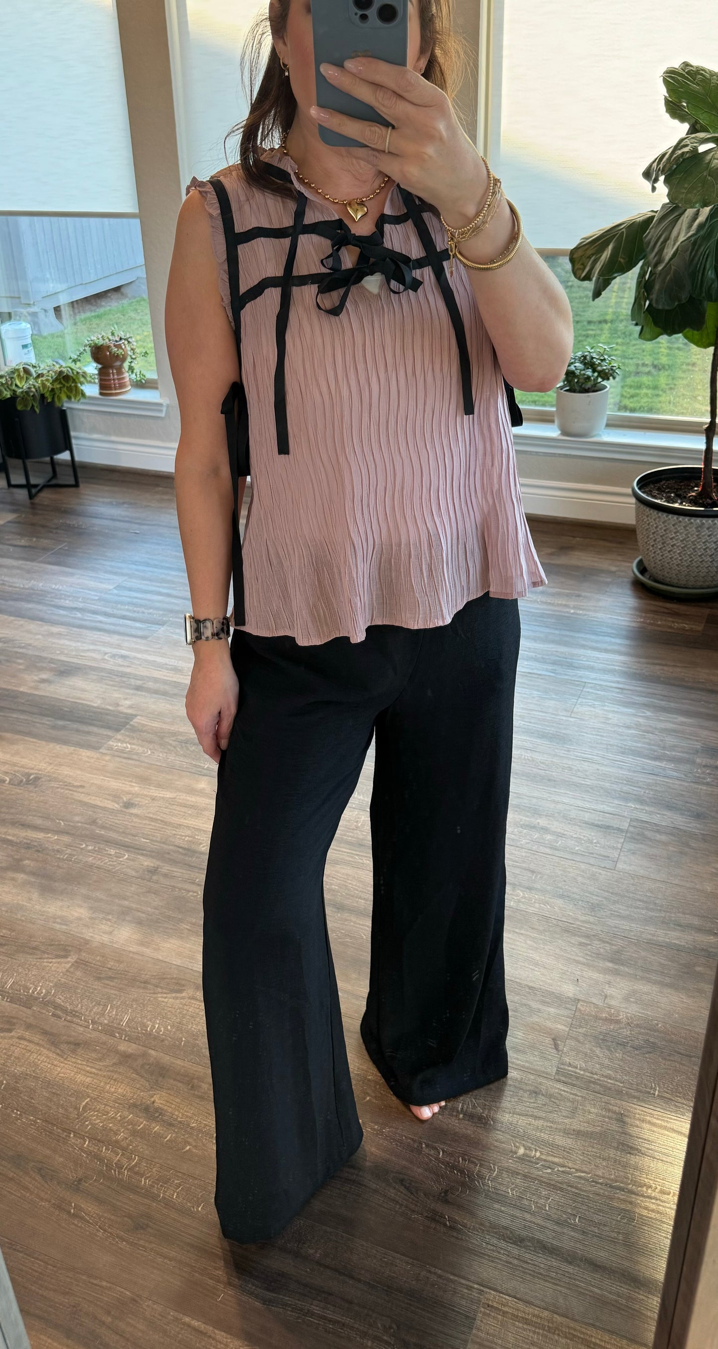 Isabella Bow Blouse/Mauve/FINAL SALE