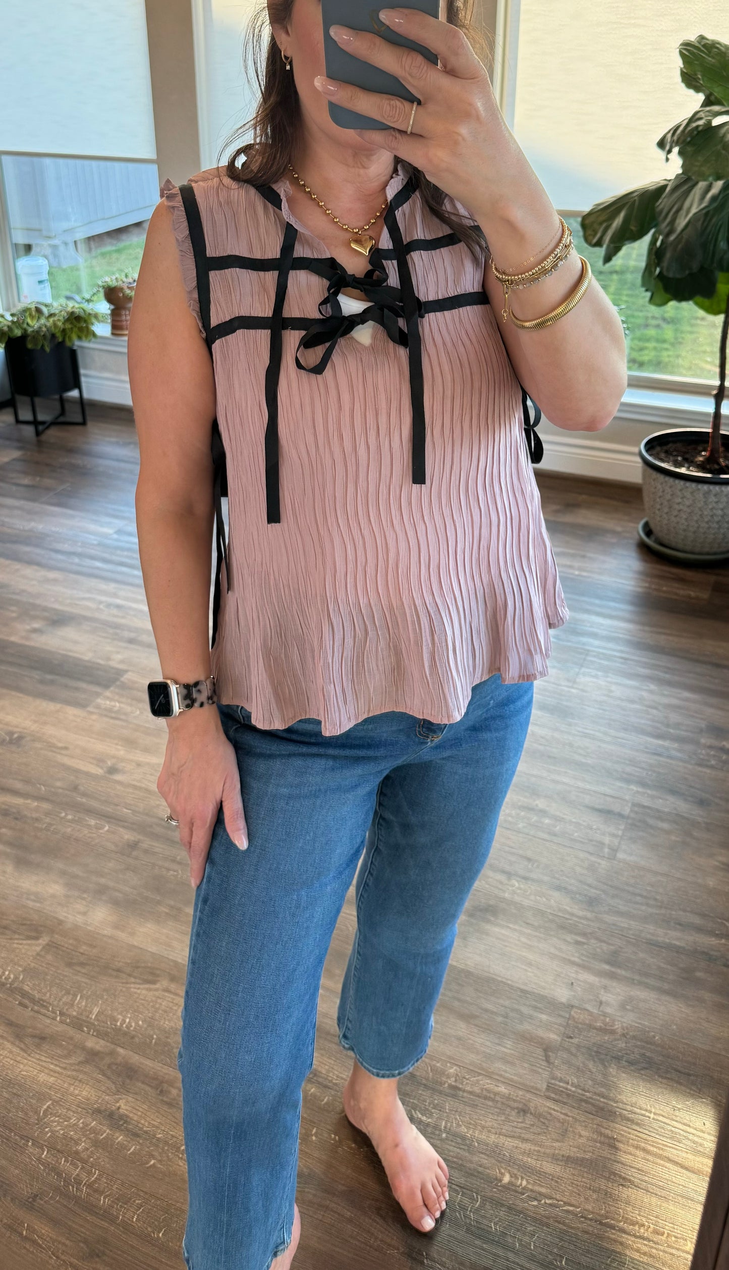 Isabella Bow Blouse/Mauve/FINAL SALE