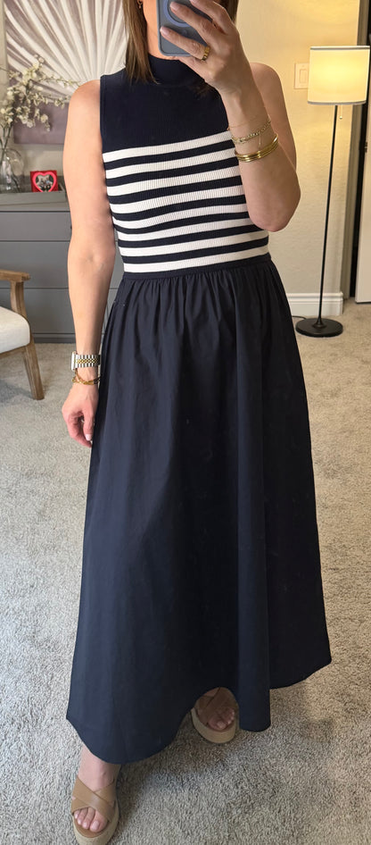 Cynthia Sleeveless Mock-Neck Maxi Dress