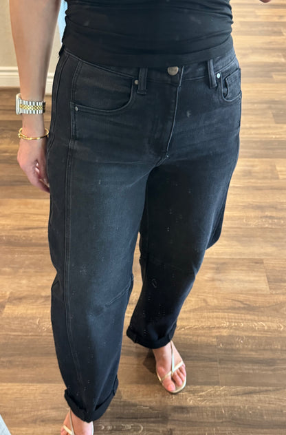 Julia High Rise Boyfriend Cuffed Barrel Jeans