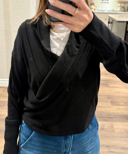 Juliette Ballet Ribbed Wrap Top