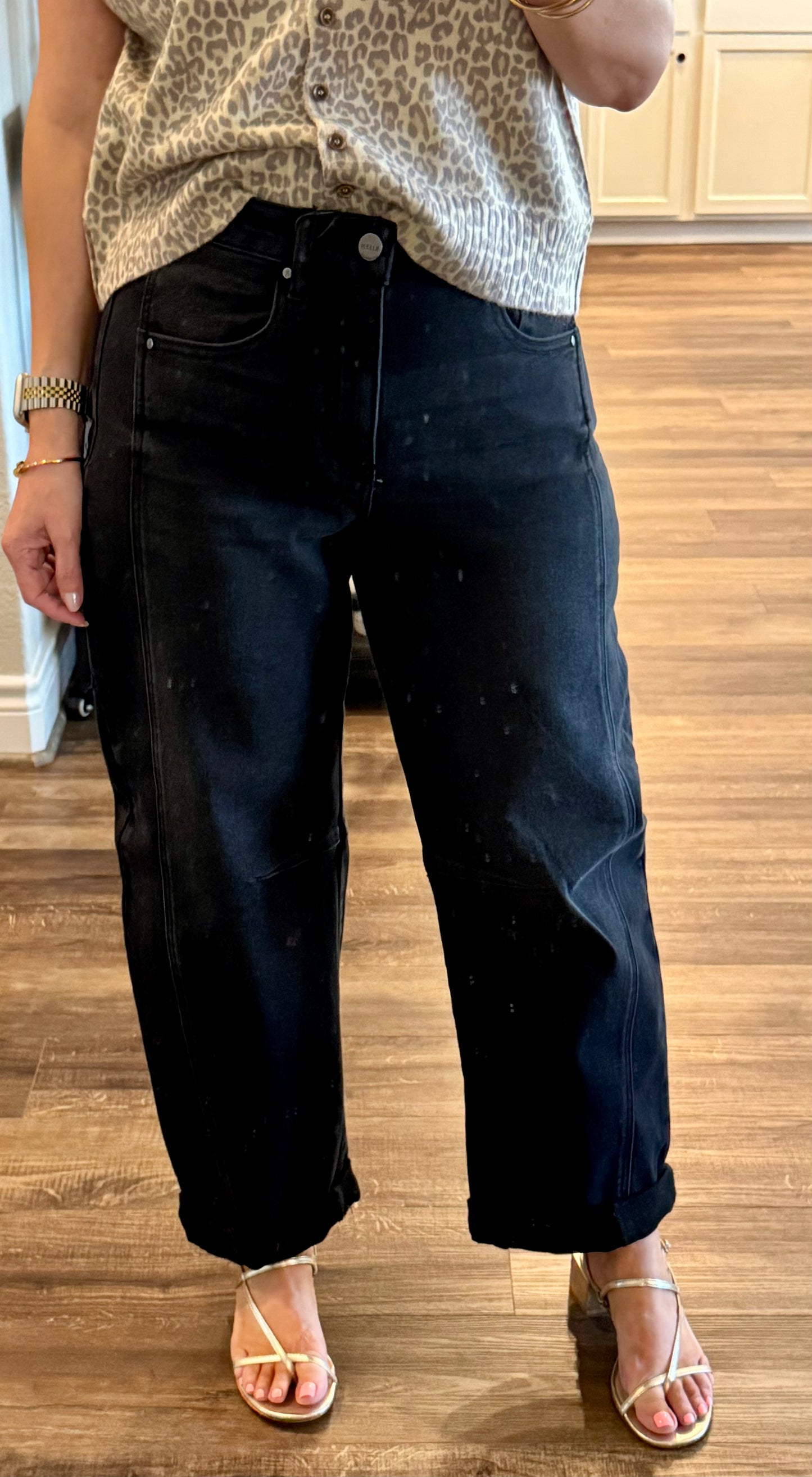Julia High Rise Boyfriend Cuffed Barrel Jeans