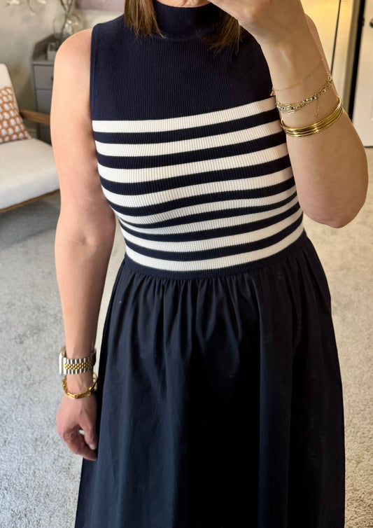 Cynthia Sleeveless Mock-Neck Maxi Dress