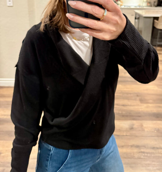 Juliette Ballet Ribbed Wrap Top