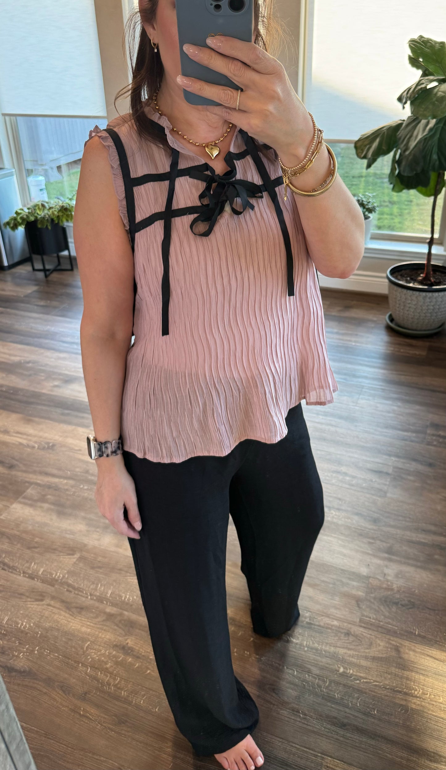 Isabella Bow Blouse/Mauve/FINAL SALE