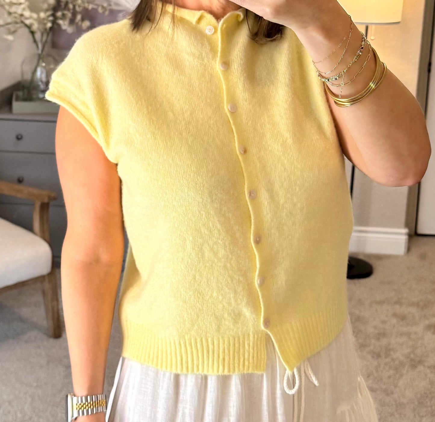 Daydream 2.0 Sweater Vest Cardigan/Butter Yellow