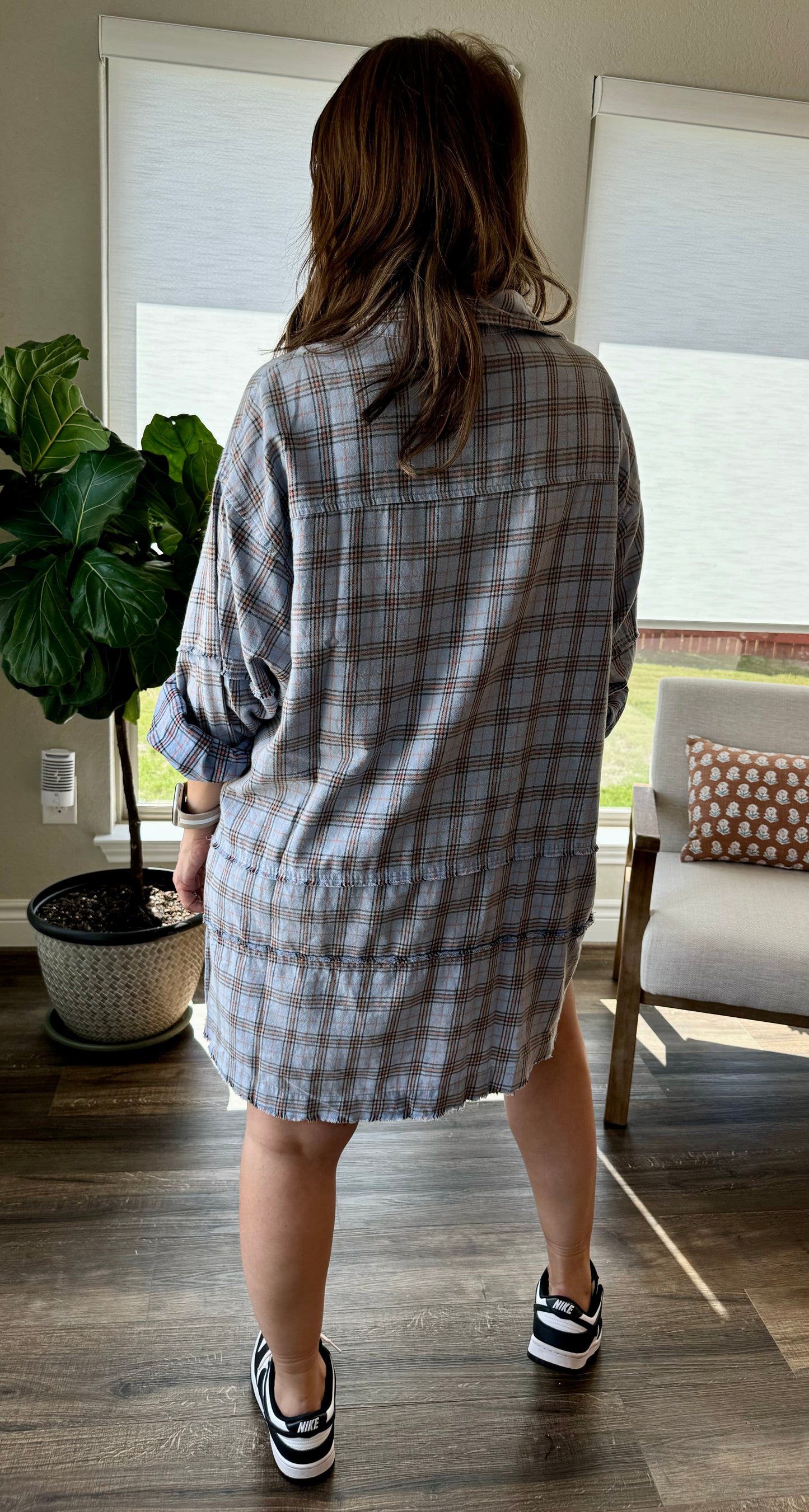 Andie Washed Button Shirt/Peri Blue