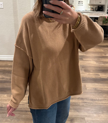 Stone Raw Edge Sweater