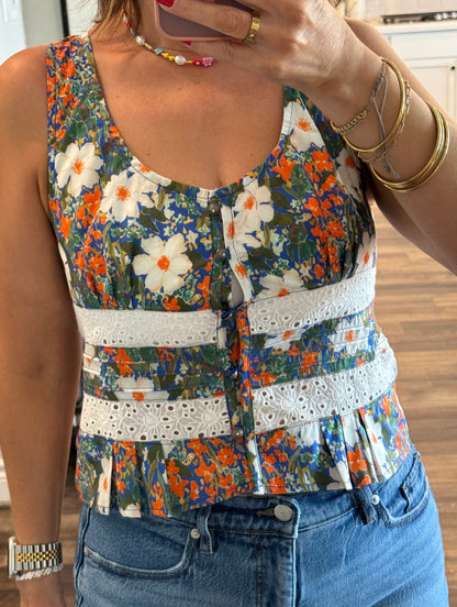Laney Floral Sleeveless Top/FINAL SALE