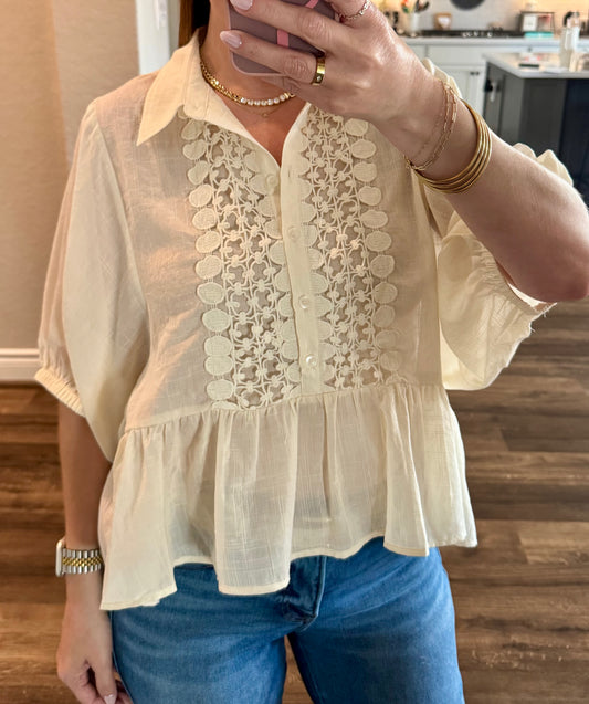 Mae Lace Trimmed Blouse