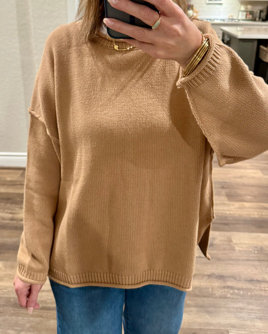 Stone Raw Edge Sweater