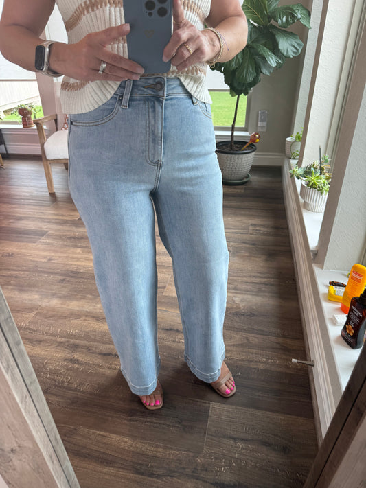 Vista High Rise Ankle Wide Leg Jeans/FINAL SALE