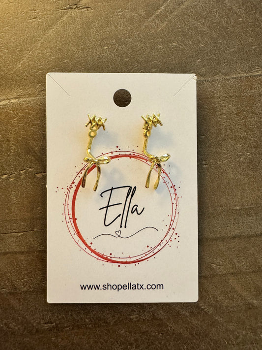 Ribbon & Lace Earrings/Gold