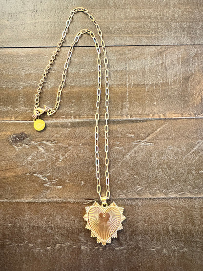 Bold Heart Charm Necklace