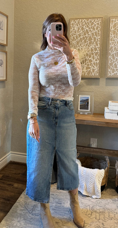 Lacey Floral Sheer Top