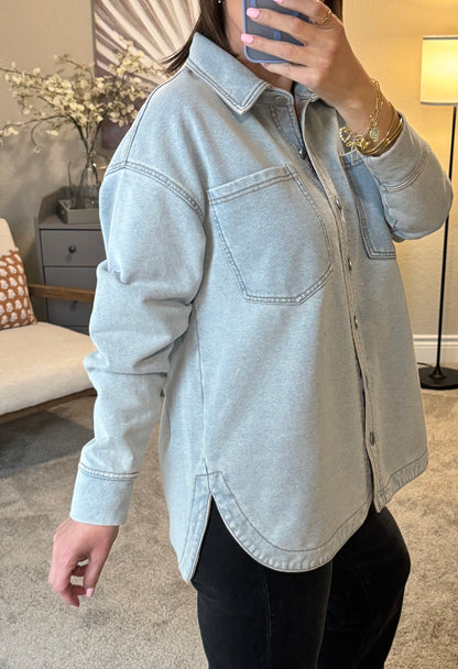 Micah French Terry Denim Shacket