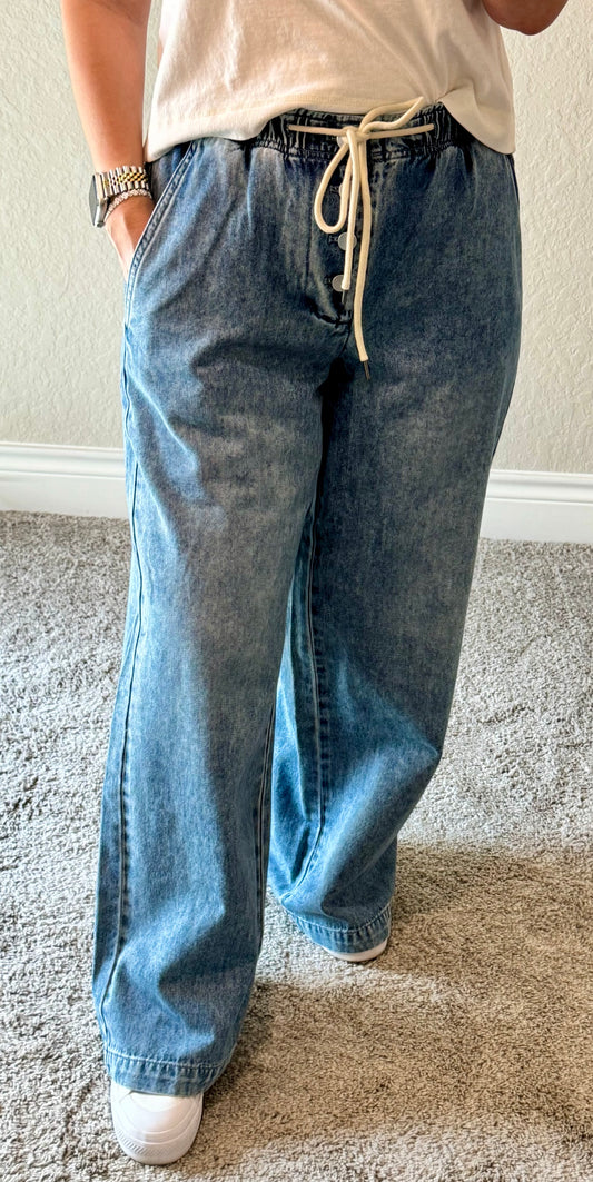 Street Flow Wide Leg Denim Pants