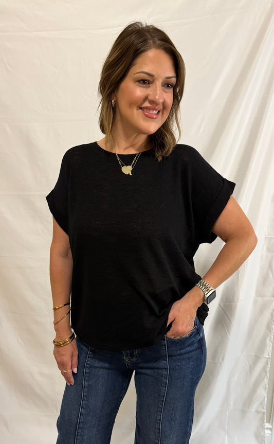 Emery Slub Tee/Black