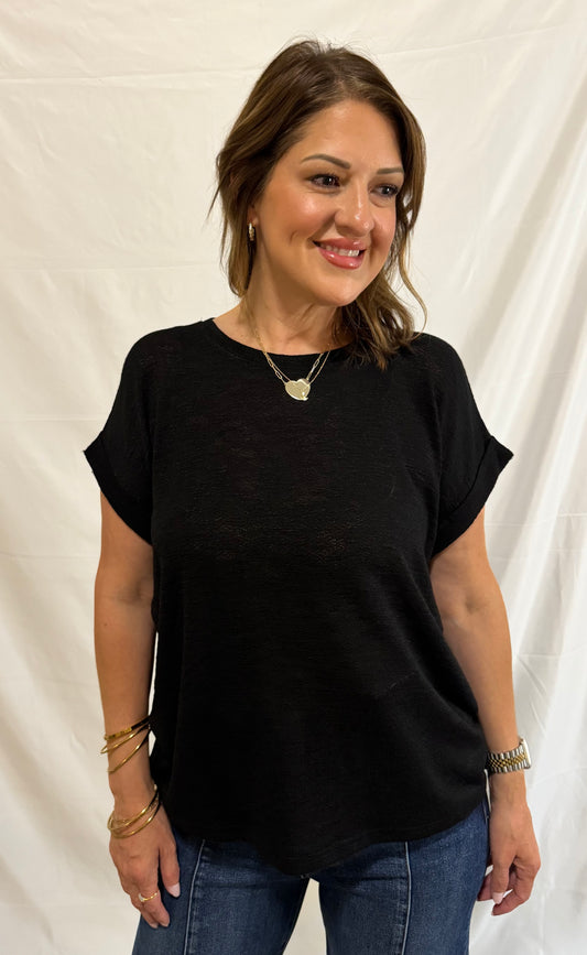 Emery Slub Tee/Black