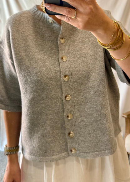 Ashlyn Brushed 1/2 Sleeve Button Sweater
