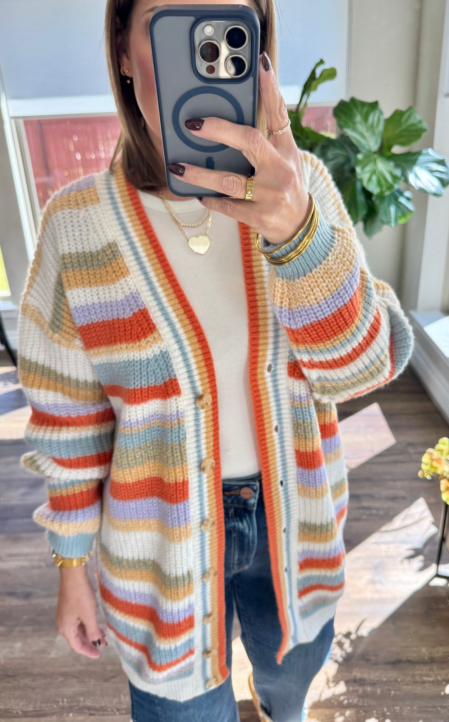 Waylon Striped Knit Cardigan