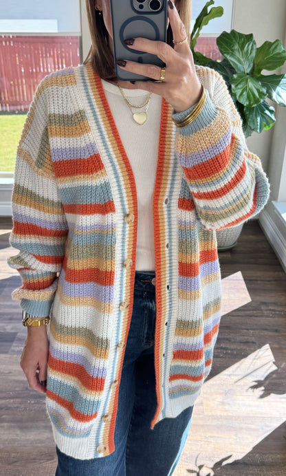 Waylon Striped Knit Cardigan