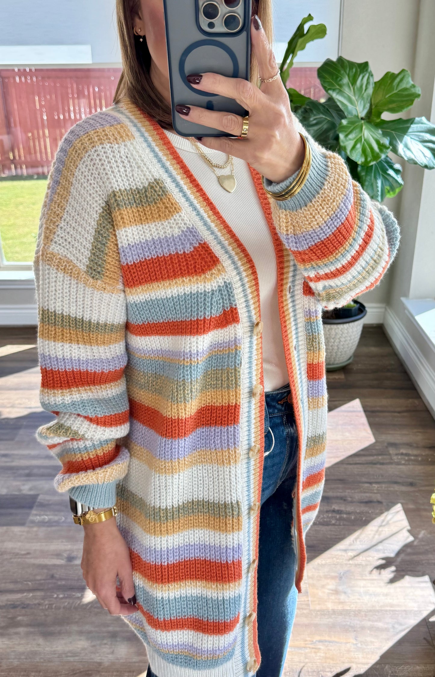 Waylon Striped Knit Cardigan