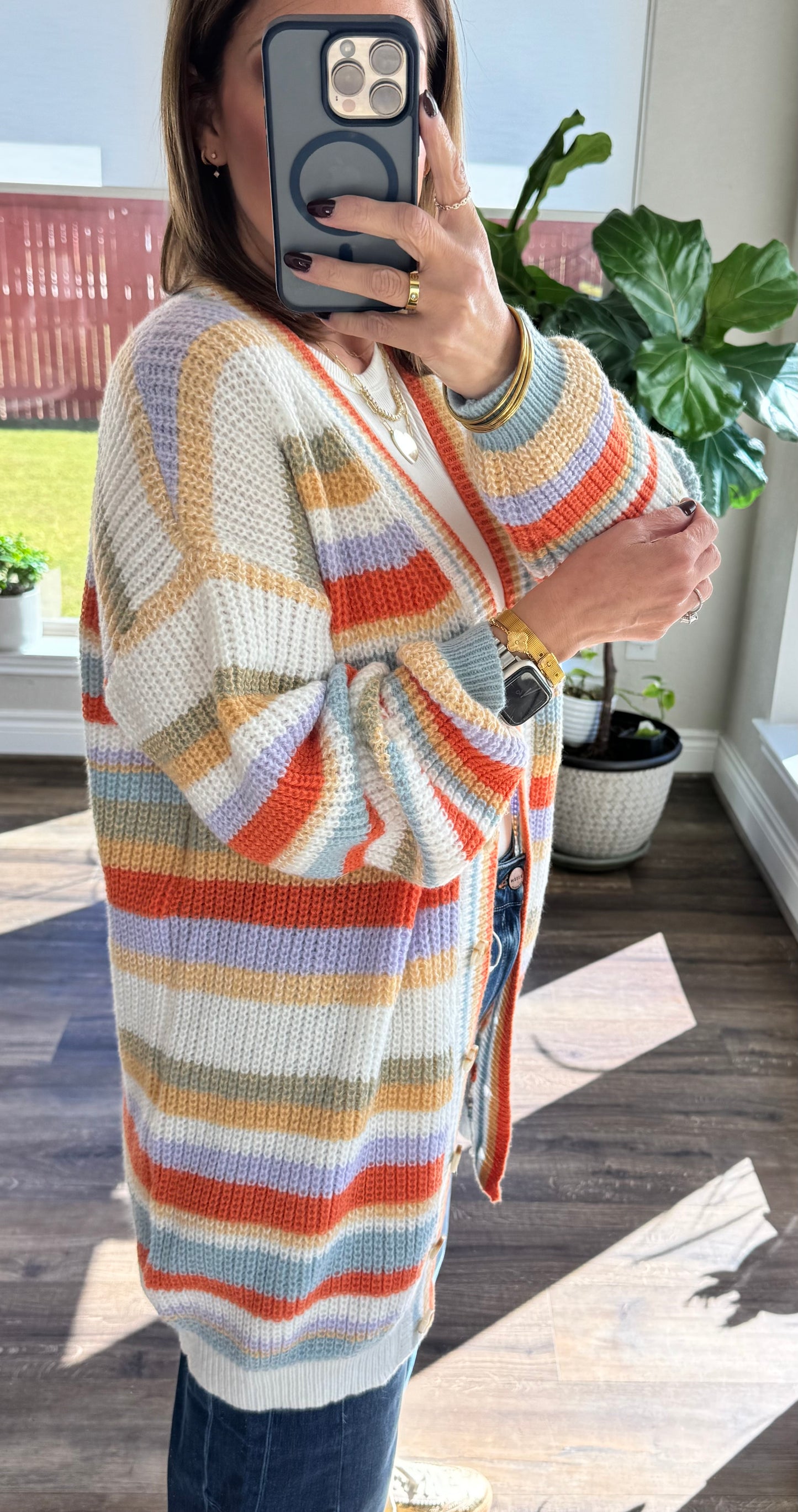 Waylon Striped Knit Cardigan