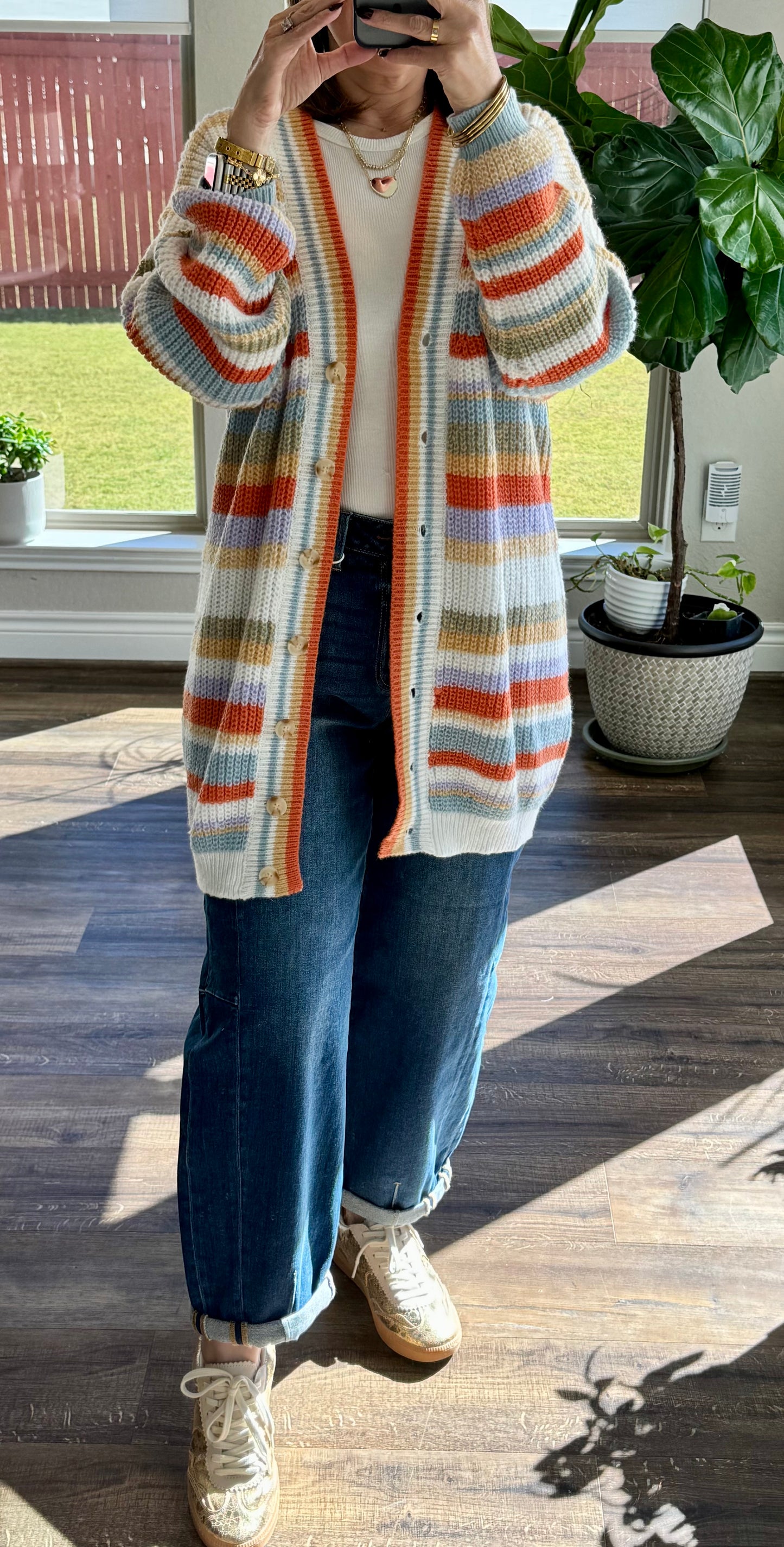 Waylon Striped Knit Cardigan