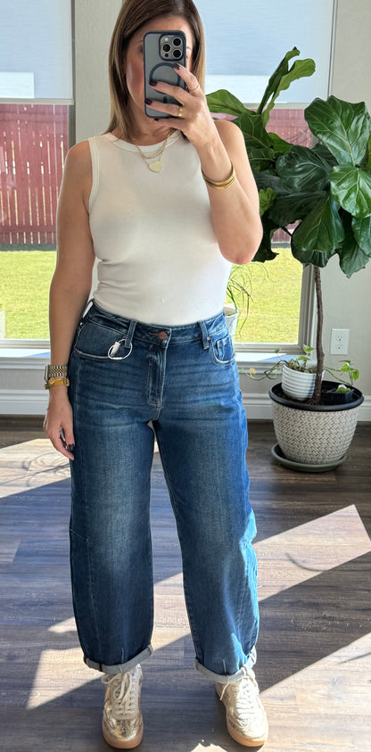 Easy High Rise Barrel Jeans