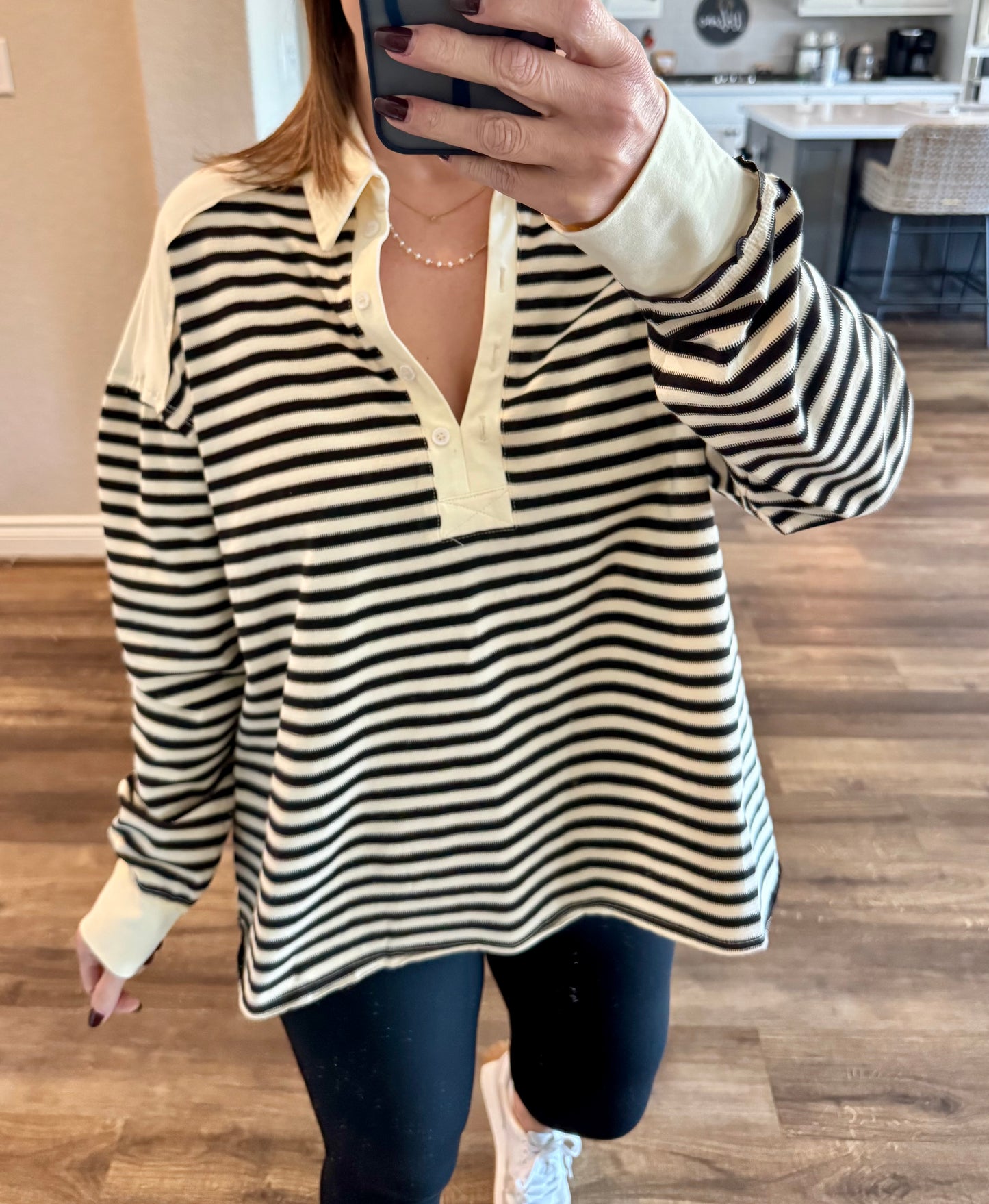 Uptown Collared Long Sleeve Top