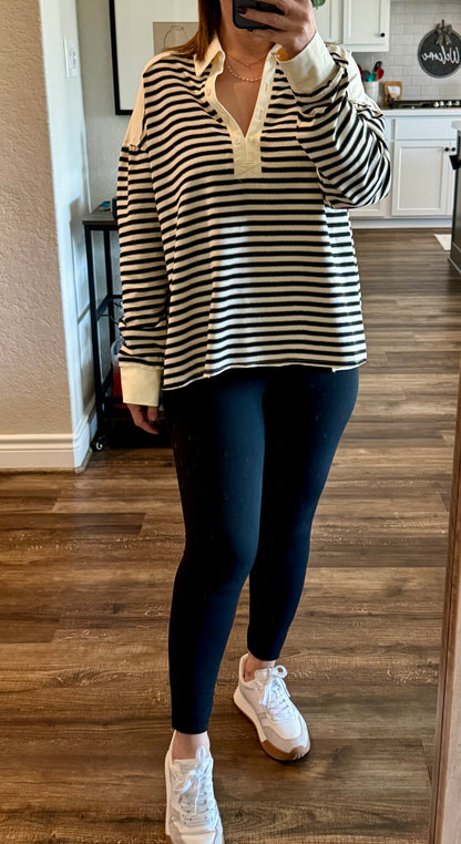 Uptown Collared Long Sleeve Top