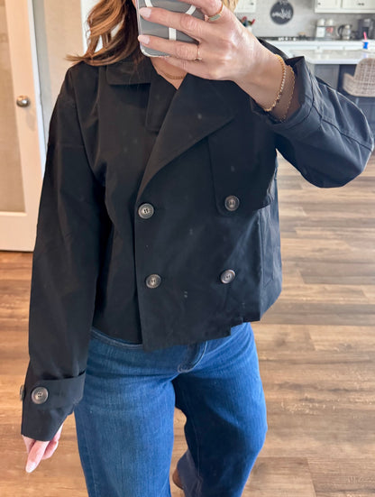 Rumi Double Breasted Short Trench Jacket