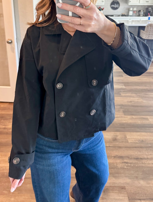 Rumi Double Breasted Short Trench Jacket