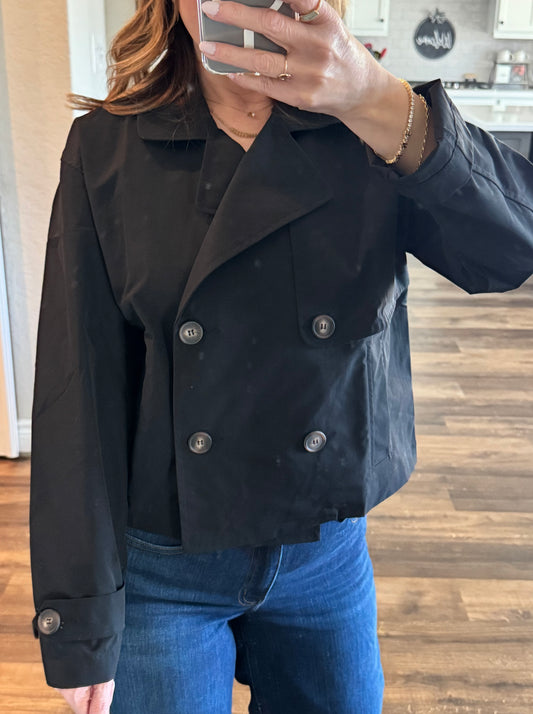 Rumi Double Breasted Short Trench Jacket