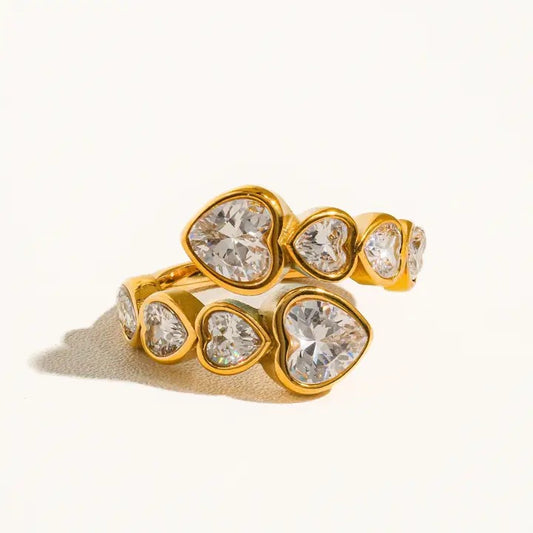 Wyatt Rhinestone Heart Ring