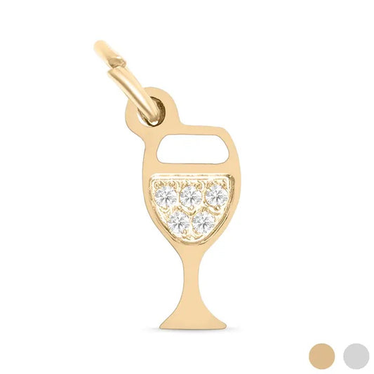 Gold Wine Glass Charm