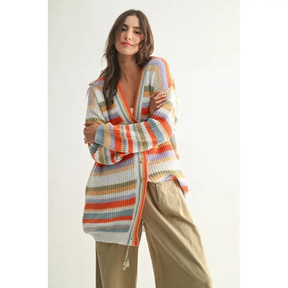 Waylon Striped Knit Cardigan