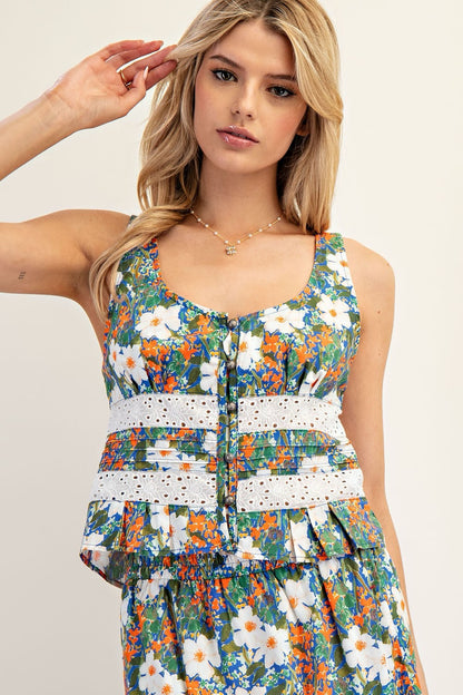 Laney Floral Sleeveless Top/FINAL SALE
