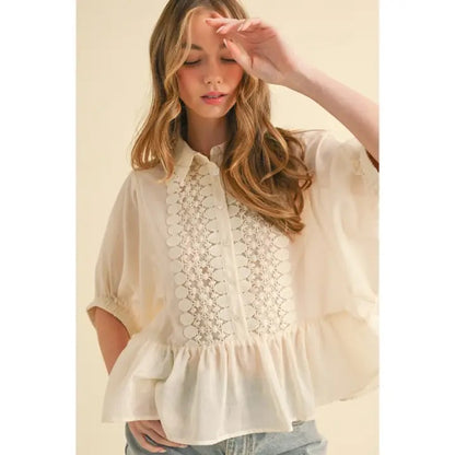 Mae Lace Trimmed Blouse